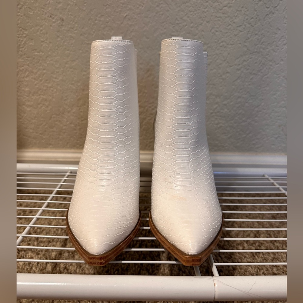 Imily Bela White Snakeskin Boots